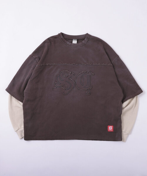 Sourcream（サワークリーム）の「【Sourcream/サワークリーム】フットボールパッチレイヤードスウェット（スウェット・レディース・ブラウン/ブラック・FREE）」の15枚目の写真