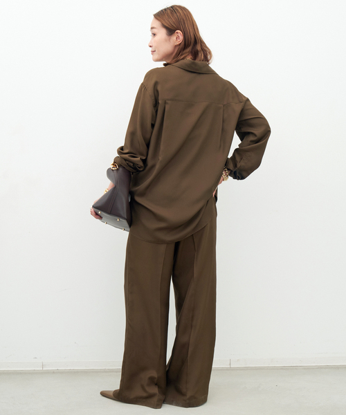 Deuxieme Classe(ドゥーズィエムクラス)の「*追加 Silk Looker パンツ(スラックス・レディース・ブラウン/ネイビー/パープル・34/36/38)」の10枚目の写真