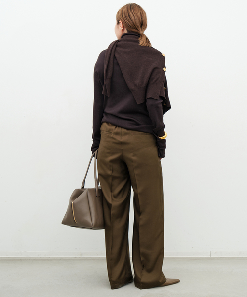 Deuxieme Classe(ドゥーズィエムクラス)の「*追加 Silk Looker パンツ(スラックス・レディース・ブラウン/ネイビー/パープル・34/36/38)」の17枚目の写真