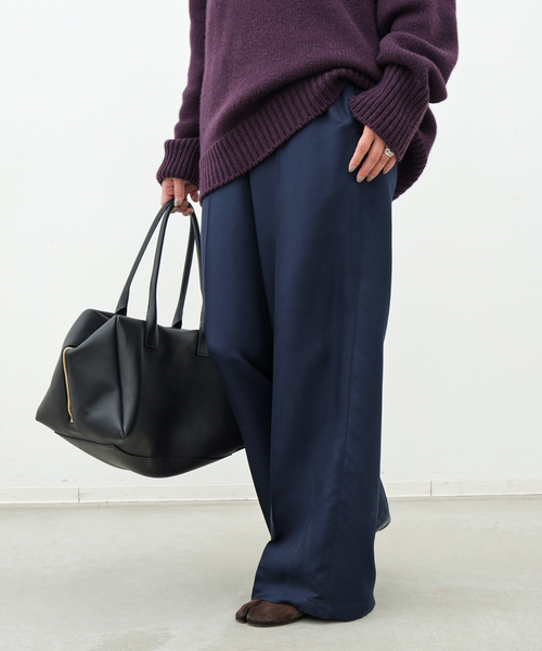 Deuxieme Classe(ドゥーズィエムクラス)の「*追加 Silk Looker パンツ(スラックス・レディース・ブラウン/ネイビー/パープル・34/36/38)」の18枚目の写真