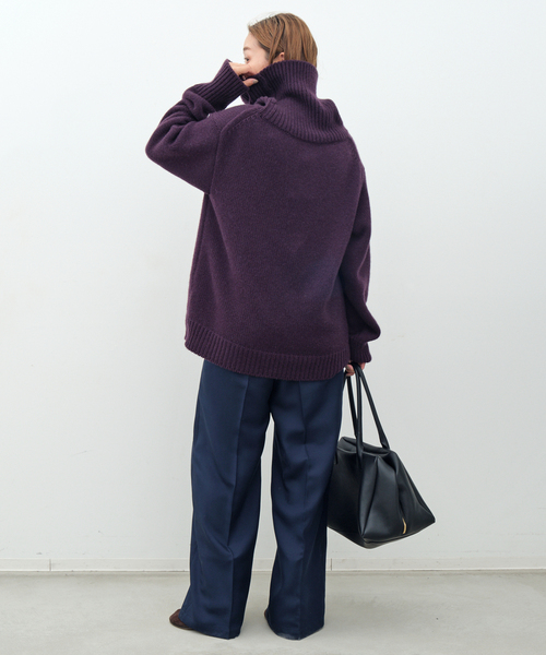 Deuxieme Classe(ドゥーズィエムクラス)の「*追加 Silk Looker パンツ(スラックス・レディース・ブラウン/ネイビー/パープル・34/36/38)」の22枚目の写真