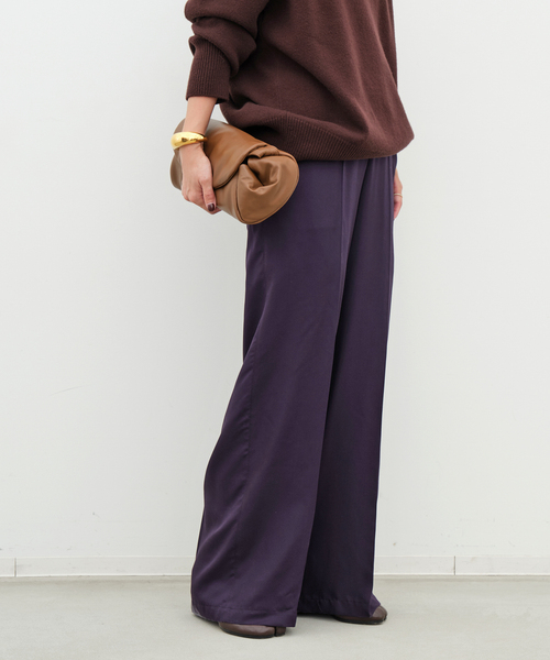 Deuxieme Classe *silk パンツ　38  シルク　ブラウン 追加 Silk Looker パンツ（スラックス）｜Deuxieme Classe