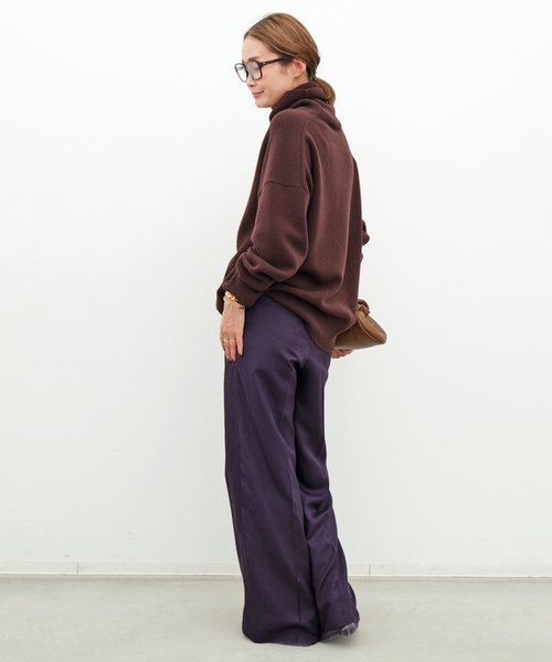 Deuxieme Classe *silk パンツ　38  シルク　ブラウン Deuxieme Classe（ドゥーズィエムクラス）の「*シルクサテン