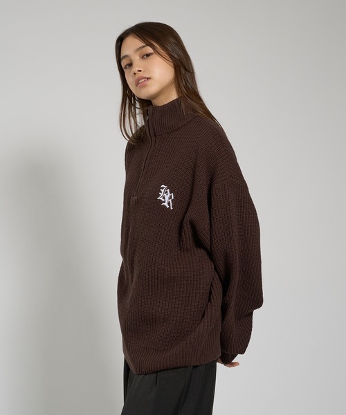 kutir(クティール)の「LOGO VOLUME HALF ZIP KNIT/ロゴボリュームハーフジップニット(ニット/セーター・レディース・ブラック/グレー/ブラウン・LARGE/MEDIUM)」の14枚目の写真