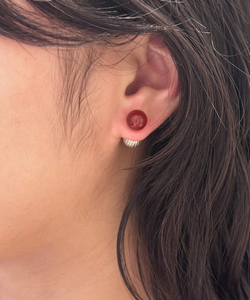 whoseA(フーシー)の「【silver925】DisguiseOneearPierce8mm/ ディスガイズ片耳ピアス8mm(ピアス(片耳用)・レディース・ブラック/レッド・FREE)」の6枚目の写真