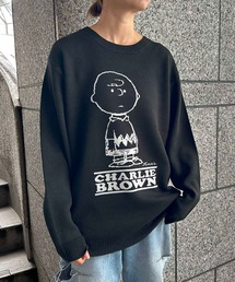 HOUSTON（ヒューストン）の「HOUSTON / ×PEANUTS JQ KNIT（SNOOPY）CHARLIE BROWN） / 22255/22256（ニット/セーター）」