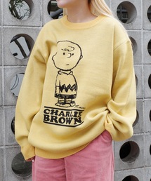 HOUSTON（ヒューストン）の「HOUSTON / ×PEANUTS JQ KNIT（SNOOPY）CHARLIE BROWN） / 22255/22256（ニット/セーター）」