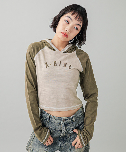 セール】RAGLAN L/S HOODIE（パーカー）｜X-girl（エックス