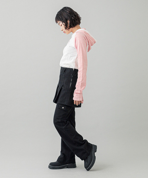 X-girl(エックスガール)の「RAGLAN L/S HOODIE(パーカー・レディース・ベージュ/ブラック/ホワイト・S/M)」の12枚目の写真