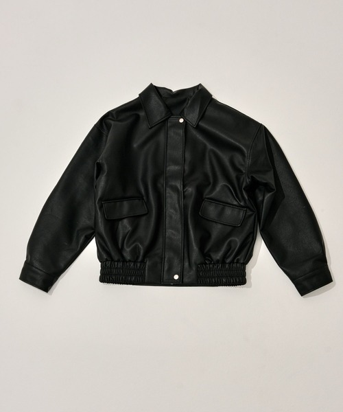 Nu】オーバーサイズフェイクレザージャケット（ブルゾン）｜Nu