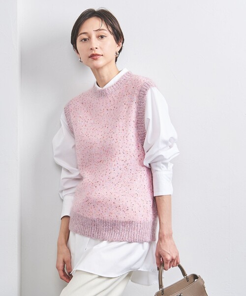 H BEAUTY&YOUTH ＜H＞スパンコールショートベスト