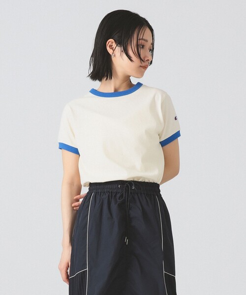 Ray BEAMS(レイビームス)の「【別注】Champion / リンガー Tシャツ(Tシャツ/カットソー・レディース・ナチュラル/サックスブルー/レッド系その他4・MEDIUM)」の9枚目の写真