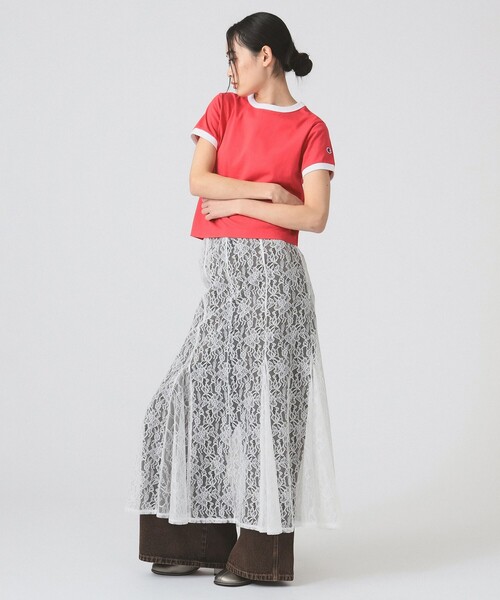 Ray BEAMS(レイビームス)の「【別注】Champion / リンガー Tシャツ(Tシャツ/カットソー・レディース・ナチュラル/サックスブルー/レッド系その他4・MEDIUM)」の17枚目の写真