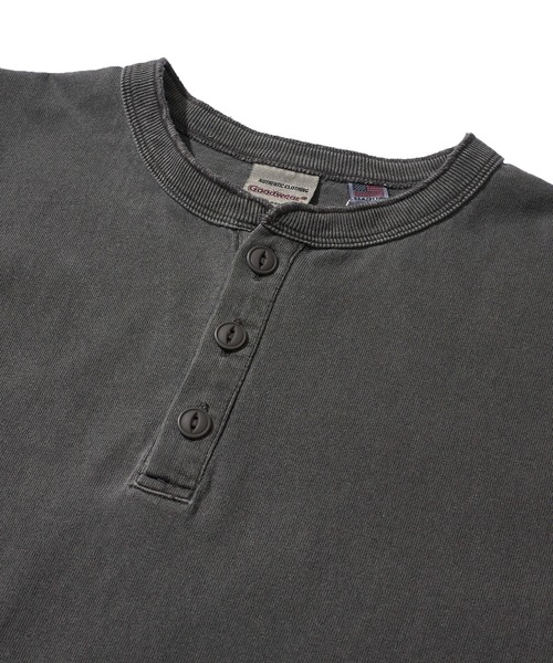 Goodwear(グッドウェア)の「【Goodwear/グッドウェア】7.6オンス USAコットン 無地 製品染めヘンリーネックTシャツ(Tシャツ/カットソー・メンズ・チャコールグレー/スモークピンク/ダークブルー・MEDIUM/LARGE/X-LARGE)」の10枚目の写真