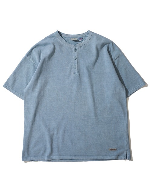 Goodwear(グッドウェア)の「【Goodwear/グッドウェア】7.6オンス USAコットン 無地 製品染めヘンリーネックTシャツ(Tシャツ/カットソー・メンズ・チャコールグレー/スモークピンク/ダークブルー・MEDIUM/LARGE/X-LARGE)」の6枚目の写真