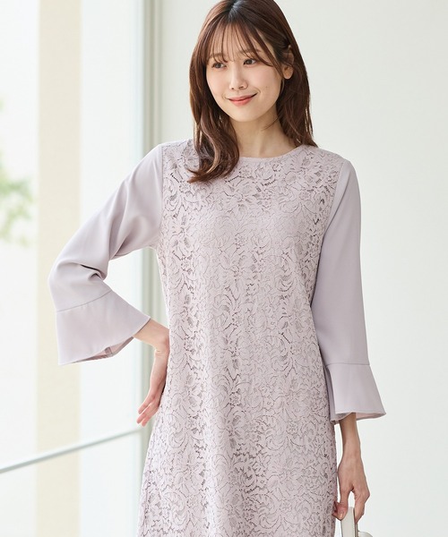 8分袖レースワンピース（ワンピース）｜Honeys（ハニーズ）の