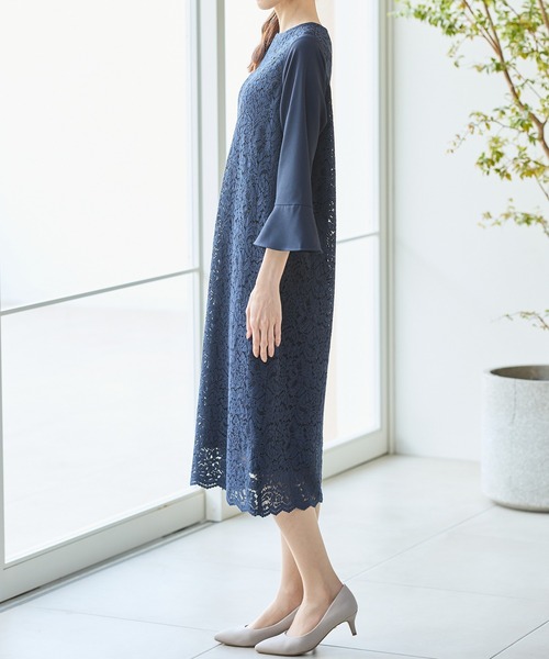 8分袖レースワンピース（ワンピース）｜Honeys（ハニーズ）の