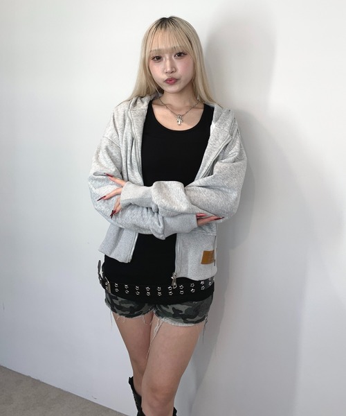 【極美品✨】ルネ　パーカー　ダブルジップ　パール　　リボン　2022年　36 極美品✨】ルネ パーカー ダブルジップ パール リボン 2022年 36