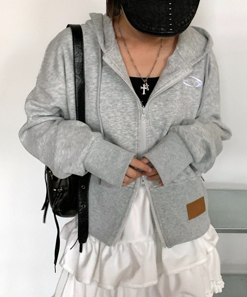 Mixmii ファー付きダブルジップスウェットパーカー TGC北九州 セール