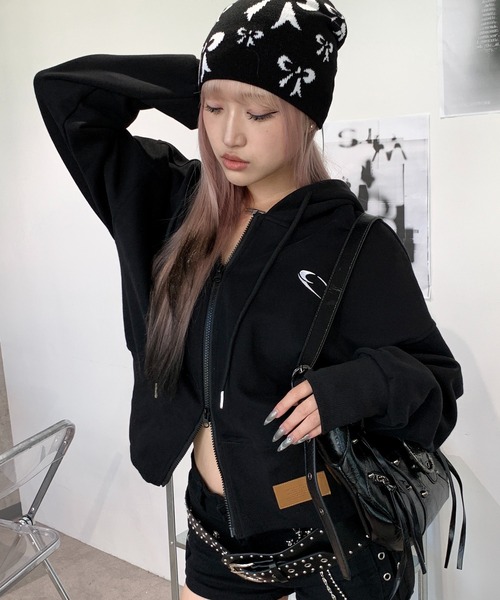 Mixmii ファー付きダブルジップスウェットパーカー TGC北九州 セール