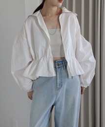 ナイロンタフタ ギャザーブルゾン
