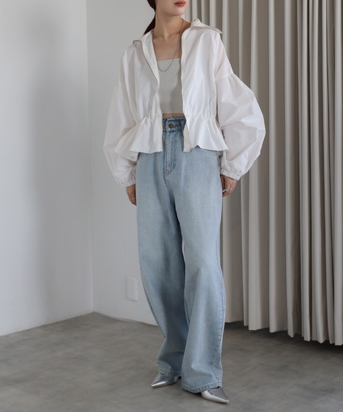 r.（アールドット）の「ナイロンタフタ ギャザーブルゾン