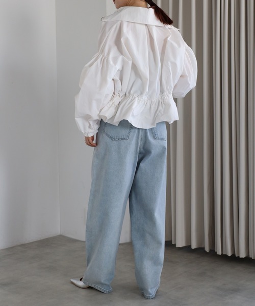 【133】アナイ　タフタギャザーブルゾン ANAYI ブルゾン アウター ライトタフタペプラムギャザーブルゾン