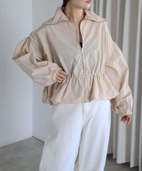 セール】ナイロンタフタ ギャザーブルゾン（ブルゾン）｜r.（アール