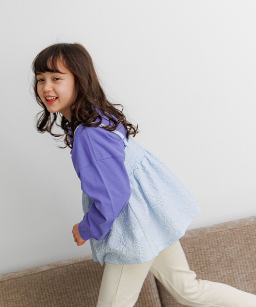 BAYFLOW（ベイフロー）の「[肩紐でサイズ調整可能!]キャミビスチェ(KIDS)（キャミソール・キッズ・ベージュ/ブラック/サックスブルー・150cm/130cm/110cm）」の6枚目の写真