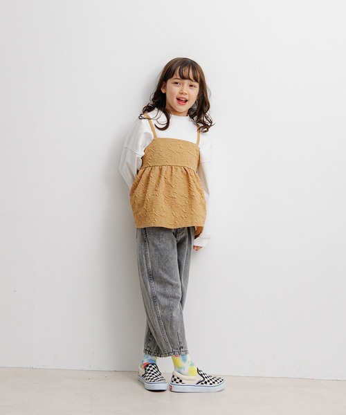 BAYFLOW（ベイフロー）の「[肩紐でサイズ調整可能!]キャミビスチェ(KIDS)（キャミソール・キッズ・ベージュ/ブラック/サックスブルー・150cm/130cm/110cm）」の9枚目の写真