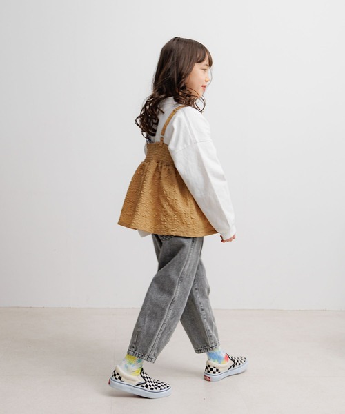 BAYFLOW（ベイフロー）の「[肩紐でサイズ調整可能!]キャミビスチェ(KIDS)（キャミソール・キッズ・ベージュ/ブラック/サックスブルー・150cm/130cm/110cm）」の10枚目の写真