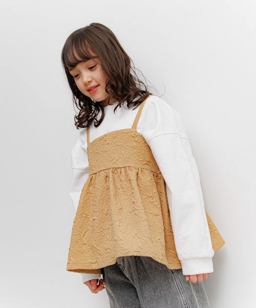 BAYFLOW（ベイフロー）の「[肩紐でサイズ調整可能!]キャミビスチェ(KIDS)（キャミソール・キッズ・ベージュ/ブラック/サックスブルー・150cm/130cm/110cm）」の15枚目の写真
