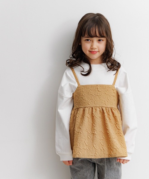 BAYFLOW（ベイフロー）の「[肩紐でサイズ調整可能!]キャミビスチェ(KIDS)（キャミソール・キッズ・ベージュ/ブラック/サックスブルー・150cm/130cm/110cm）」の16枚目の写真