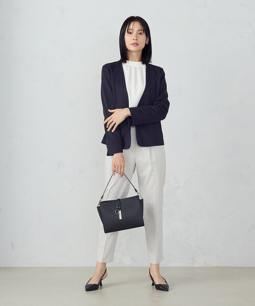 COMME CA ISM（コムサイズム）の「鹿の子ノーカラージャケット（ノーカラージャケット・レディース・ネイビー/ライトグレー・X-LARGE/X-SMALL/SMALL/MEDIUM/LARGE）」の13枚目の写真