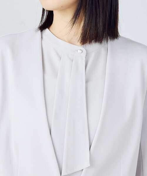 COMME CA ISM（コムサイズム）の「鹿の子ノーカラージャケット（ノーカラージャケット・レディース・ネイビー/ライトグレー・X-LARGE/X-SMALL/SMALL/MEDIUM/LARGE）」の19枚目の写真