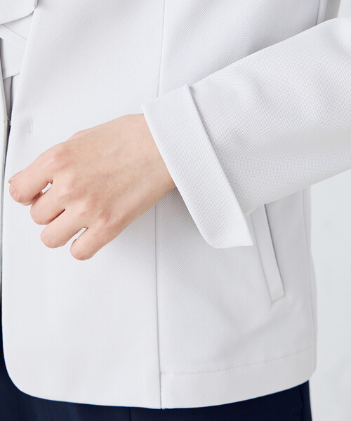 COMME CA ISM（コムサイズム）の「鹿の子ノーカラージャケット（ノーカラージャケット・レディース・ネイビー/ライトグレー・X-LARGE/X-SMALL/SMALL/MEDIUM/LARGE）」の21枚目の写真