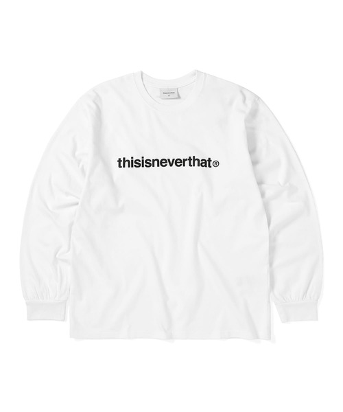 ディスイズネバーザット 前後ロゴプリントL/S Tee ホワイト