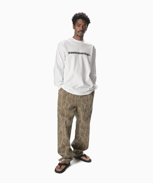 ディスイズネバーザット 前後ロゴプリントL/S Tee ホワイト