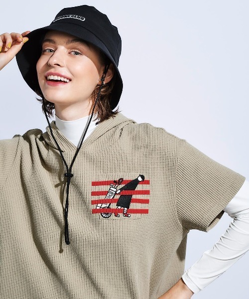 Picone CLUB(ピッコーネクラブ)の「ワッフルプルパーカー(パーカー・レディース・ベージュ/ネイビー/ホワイト・S/M/L)」の11枚目の写真