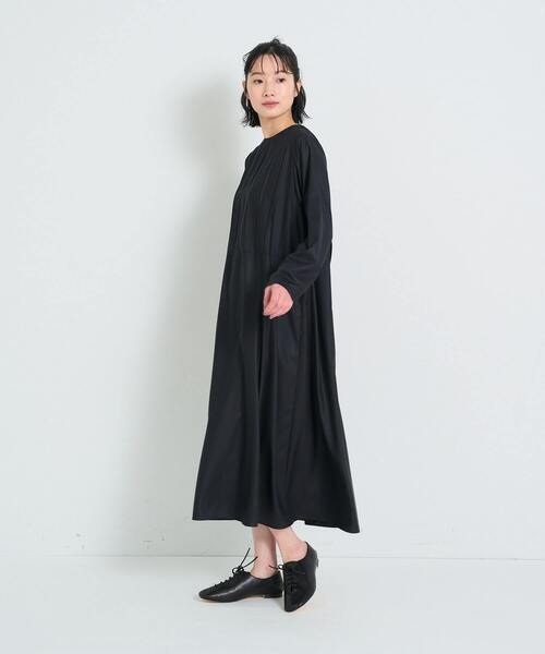 conges payes ADIEU TRISTESSE(コンジェ ペイエ アデュートリステス)の「フロントピンタックワンピース(ワンピース・レディース・ブラック・L/M)」の5枚目の写真