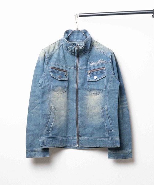 B.I.D.（ビーアイディー）の「《Growth by Grail》シングルライダースデニムブルゾン（ライダースジャケット・メンズ・ライトブルー/ブルー・LARGE/X-LARGE/MEDIUM）」の2枚目の写真