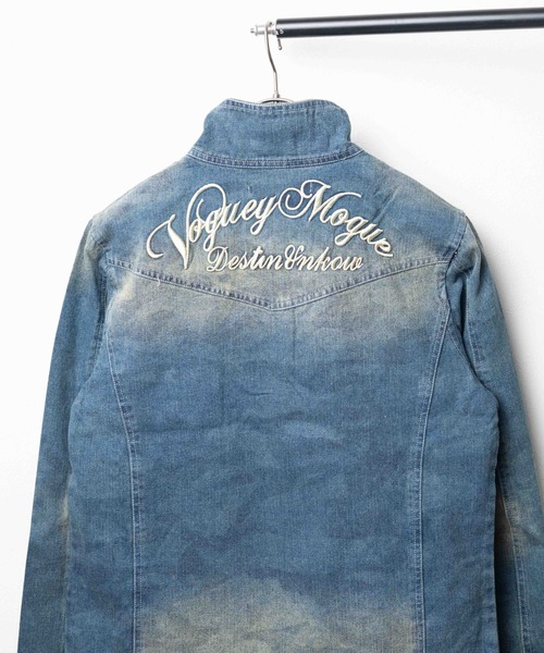 B.I.D.（ビーアイディー）の「《Growth by Grail》シングルライダースデニムブルゾン（ライダースジャケット・メンズ・ライトブルー/ブルー・LARGE/X-LARGE/MEDIUM）」の4枚目の写真