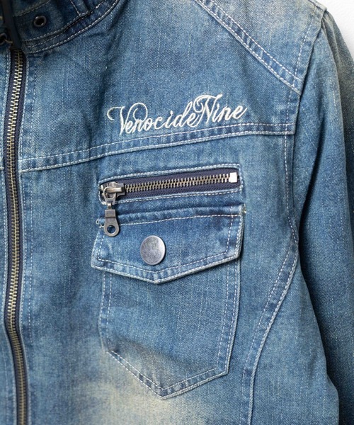 B.I.D.（ビーアイディー）の「《Growth by Grail》シングルライダースデニムブルゾン（ライダースジャケット・メンズ・ライトブルー/ブルー・LARGE/X-LARGE/MEDIUM）」の8枚目の写真