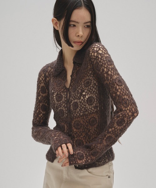 トップス todayful Mohair Crochet Knitshirts Mohair Crochet Knitshirts（Tシャツ/カットソー）｜TODAYFUL