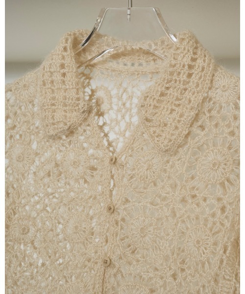 TODAYFUL（トゥデイフル）の「Mohair Crochet Knitshirts（Tシャツ/カットソー・レディース・アイボリー/チャコールグレー・FREE）」の13枚目の写真