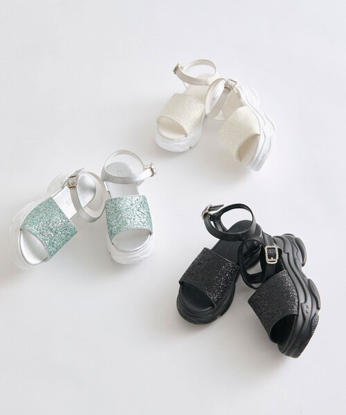 OLIVE des OLIVE（オリーブデオリーブ）の「グリッターサンダル（サンダル・レディース・ホワイト系その他/ミント/ブラック系その他・SMALL/MEDIUM/LARGE）」の12枚目の写真