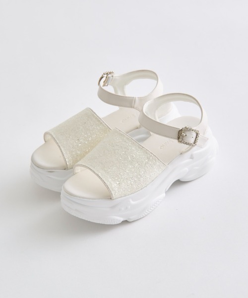 OLIVE des OLIVE（オリーブデオリーブ）の「グリッターサンダル（サンダル・レディース・ホワイト系その他/ミント/ブラック系その他・SMALL/MEDIUM/LARGE）」の2枚目の写真