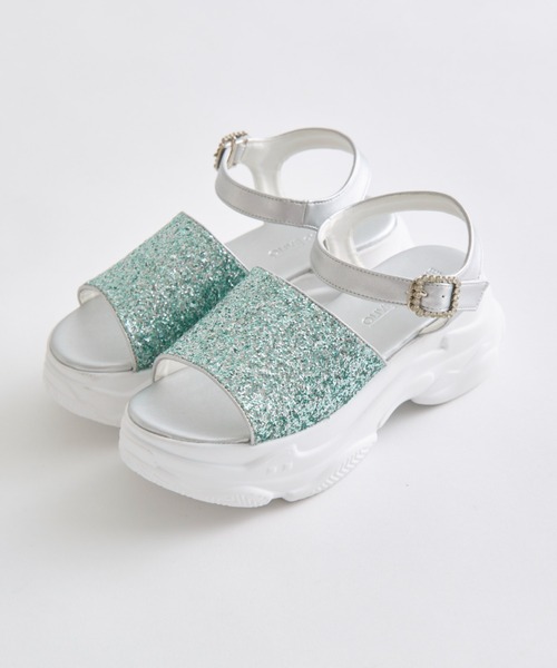 OLIVE des OLIVE（オリーブデオリーブ）の「グリッターサンダル（サンダル・レディース・ホワイト系その他/ミント/ブラック系その他・SMALL/MEDIUM/LARGE）」の3枚目の写真