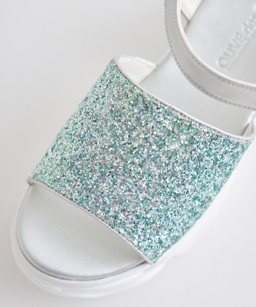 OLIVE des OLIVE（オリーブデオリーブ）の「グリッターサンダル（サンダル・レディース・ホワイト系その他/ミント/ブラック系その他・SMALL/MEDIUM/LARGE）」の11枚目の写真