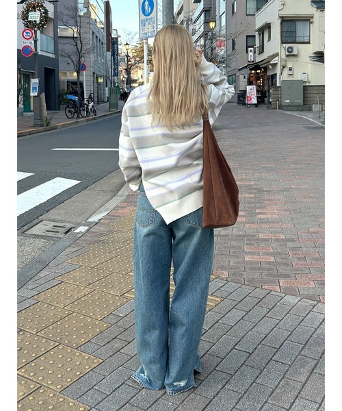 Ungrid（アングリッド）の「ボーダースリットニット（ニット/セーター・レディース・アイボリー/ボルドー・FREE）」の13枚目の写真